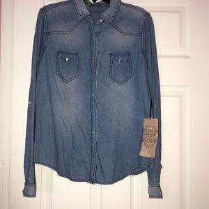 Denim button down shirt
